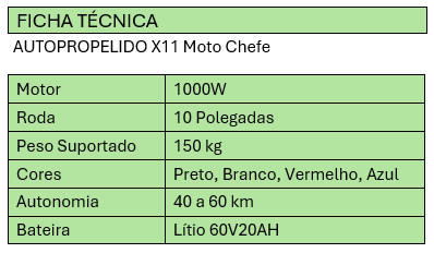 scooter eletrica x11 moto chefe 1000w